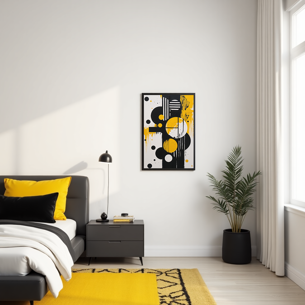 Abstract Harmony in Gold & Black II Art Print | Digital Download