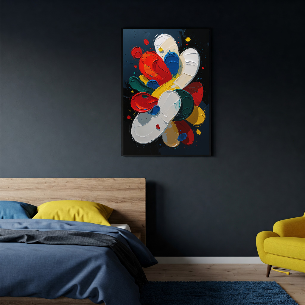 Abstract Explosion Colorful Oil Painting Art Print | Digital Download