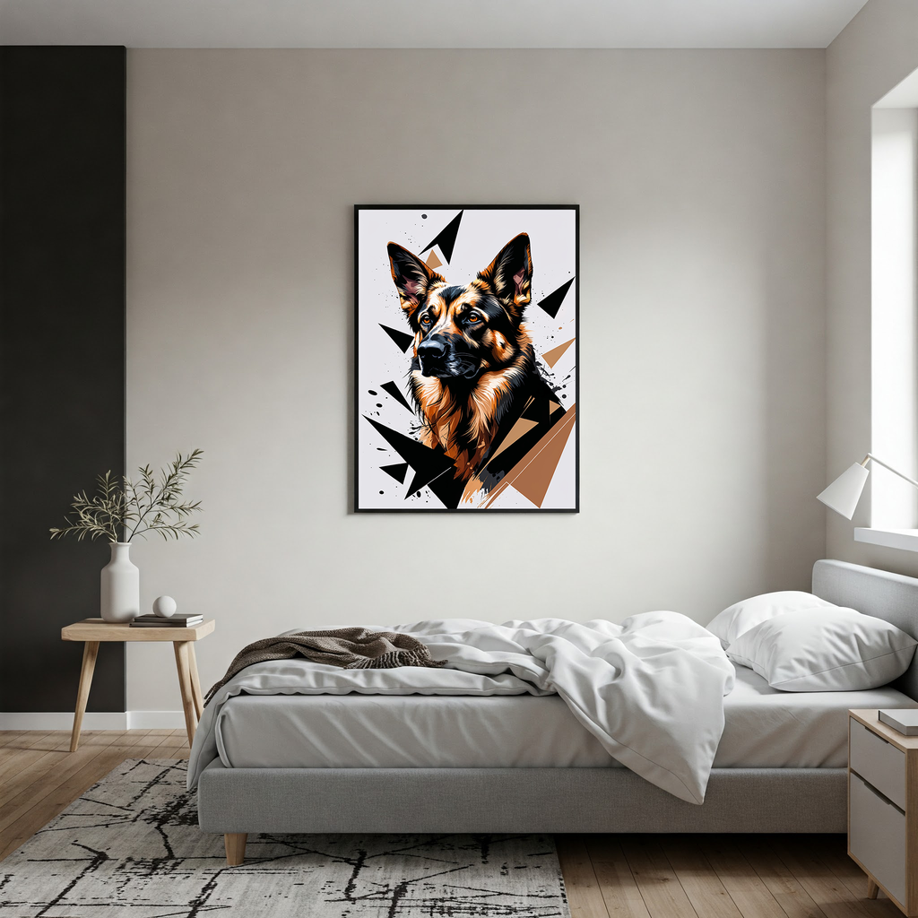Geometric German Shepherd Art Print - Digital Download