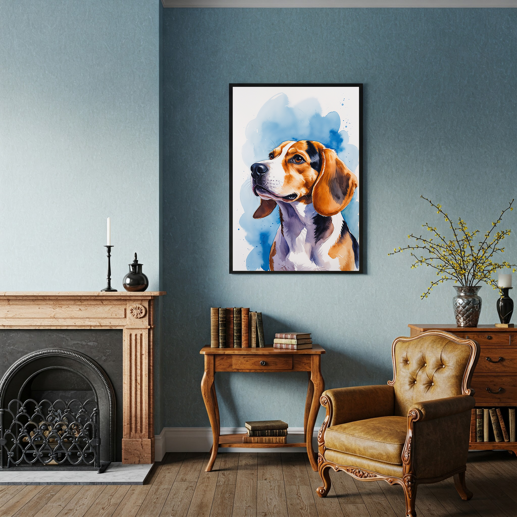 Watercolor Beagle Dog Art Print | Digital Download