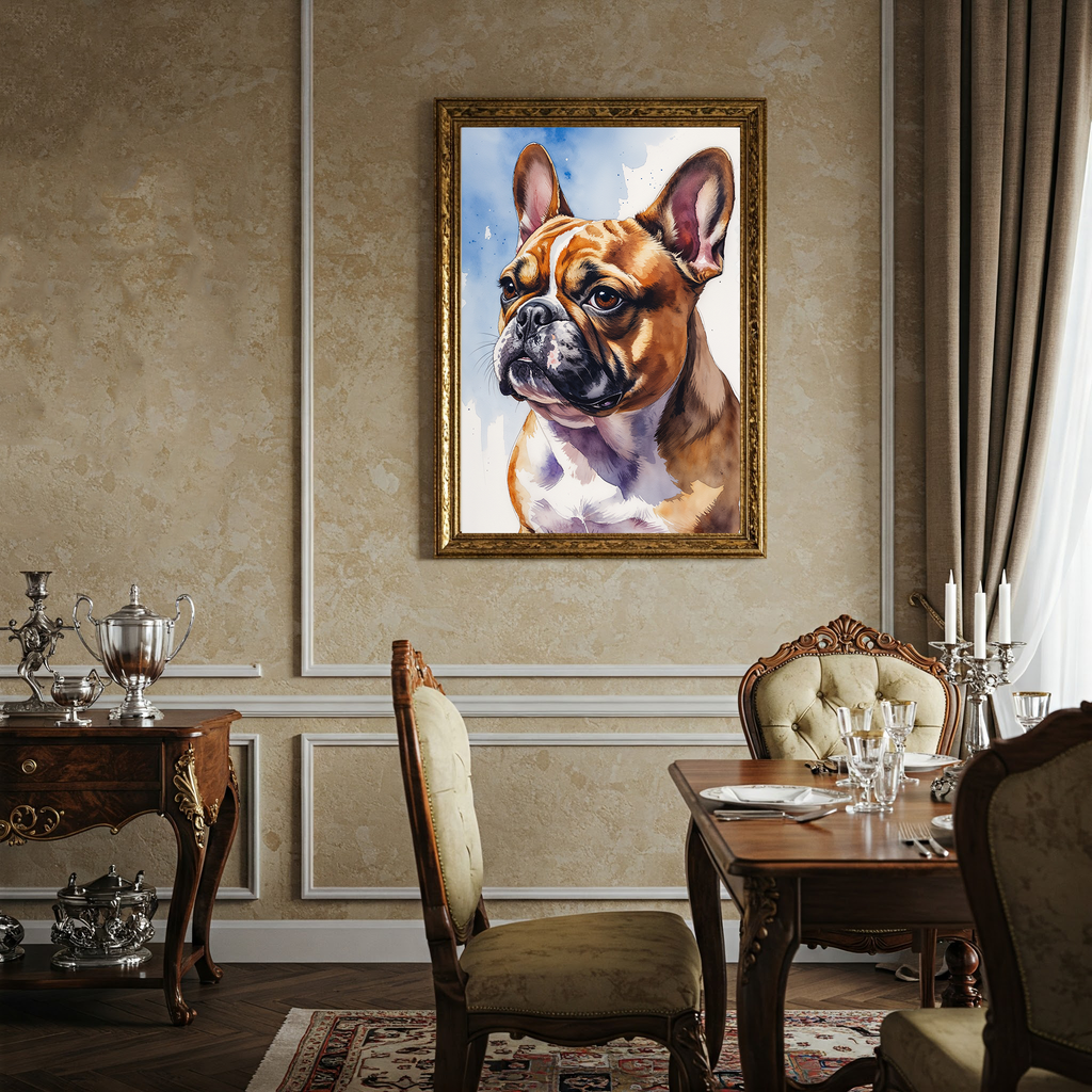 Watercolor French Bulldog Art Print | Digital Download