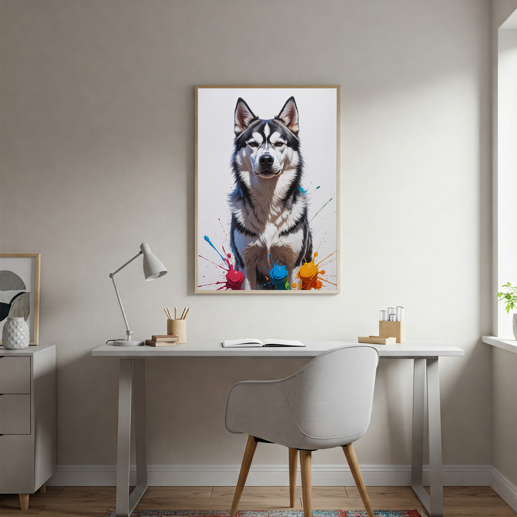Colorful Husky Dog Art | Digital Download Print