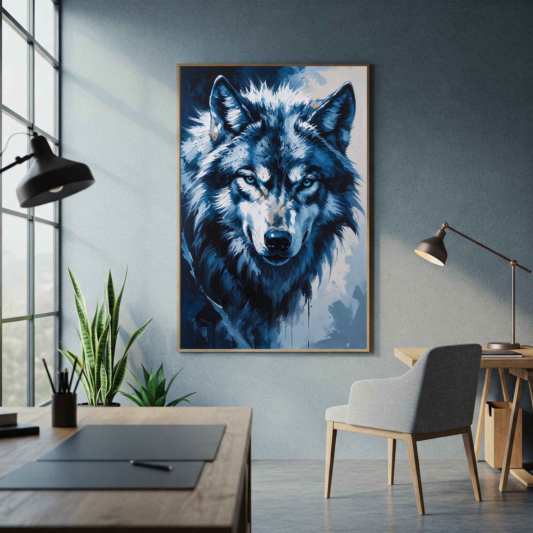 Abstract Gray Wolf II Art Print | Digital Download