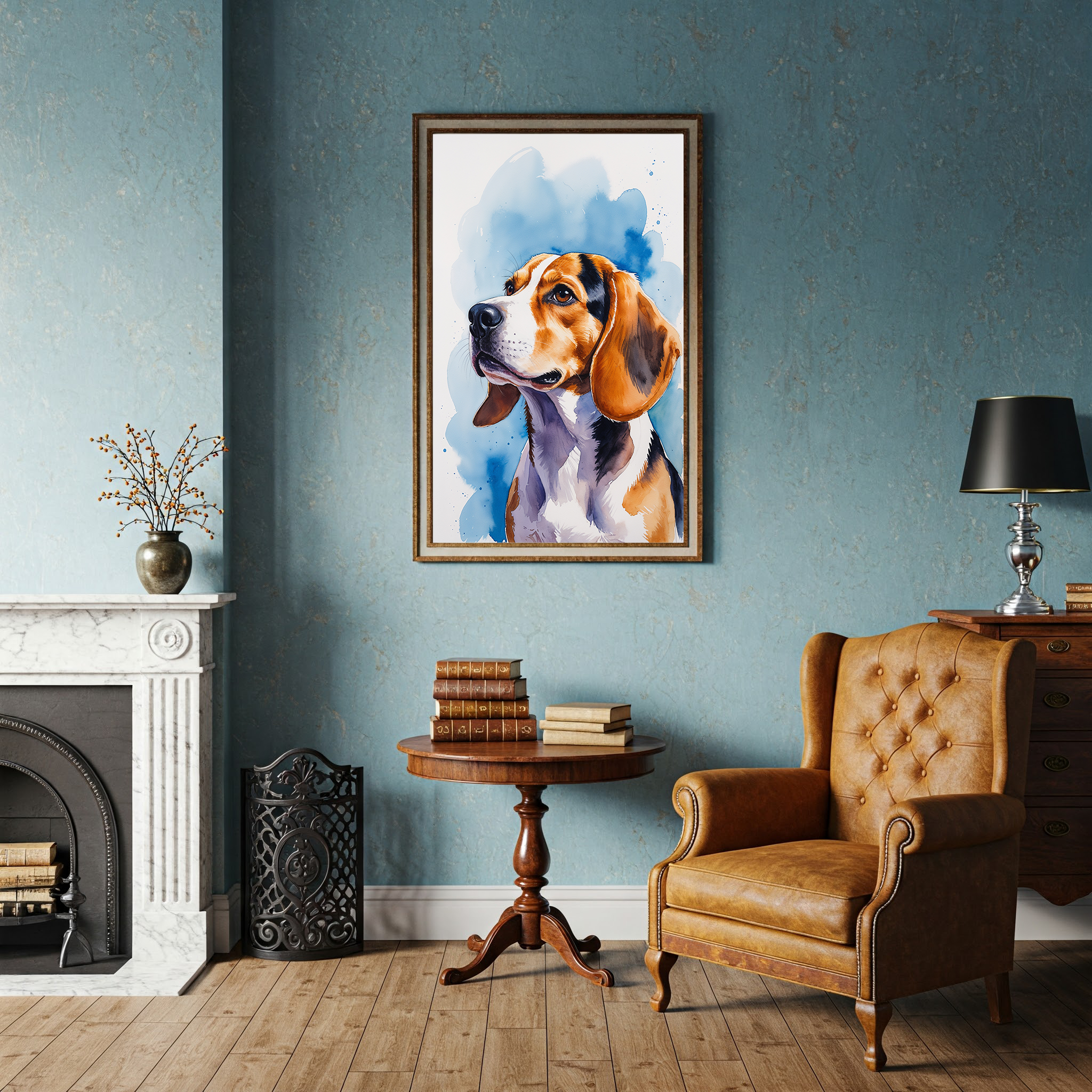 Watercolor Beagle Dog Art Print | Digital Download