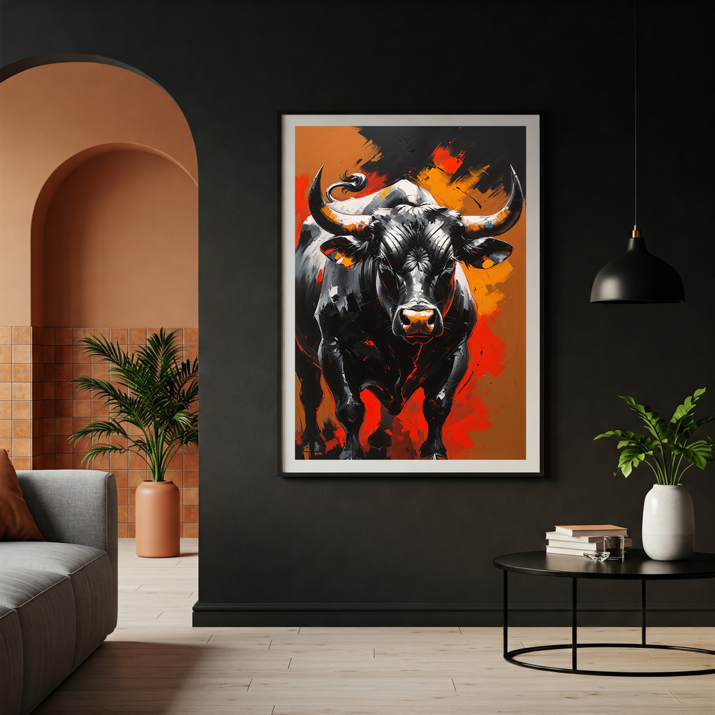 Abstract Bull Wall Art | Digital Download