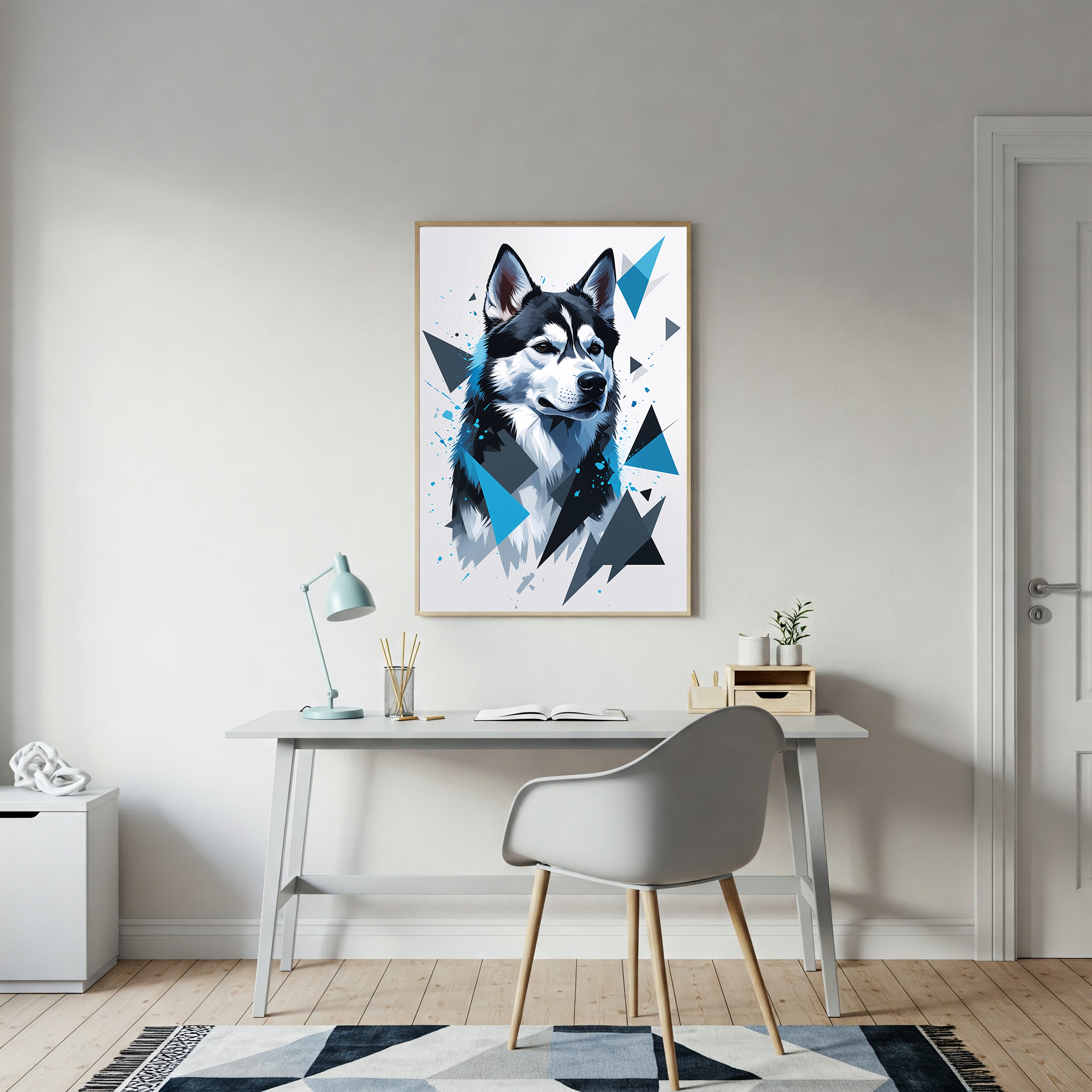 Geometric Husky Art Print - Digital Download