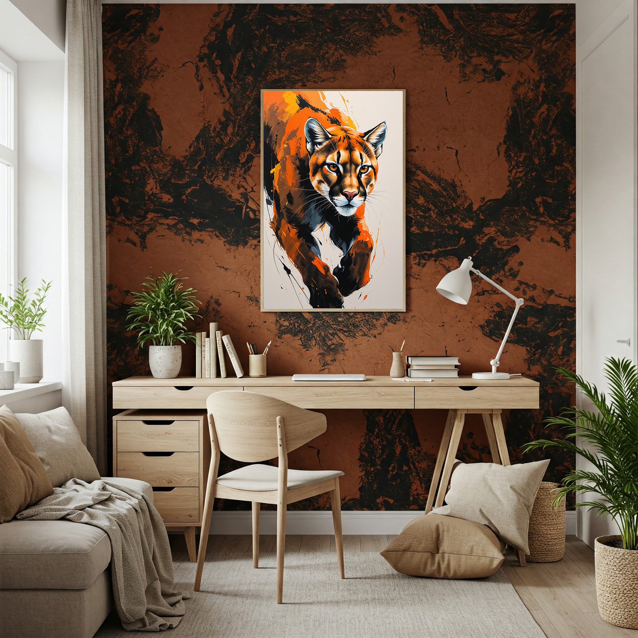 Abstract Cougar Wall Art | Digital Download