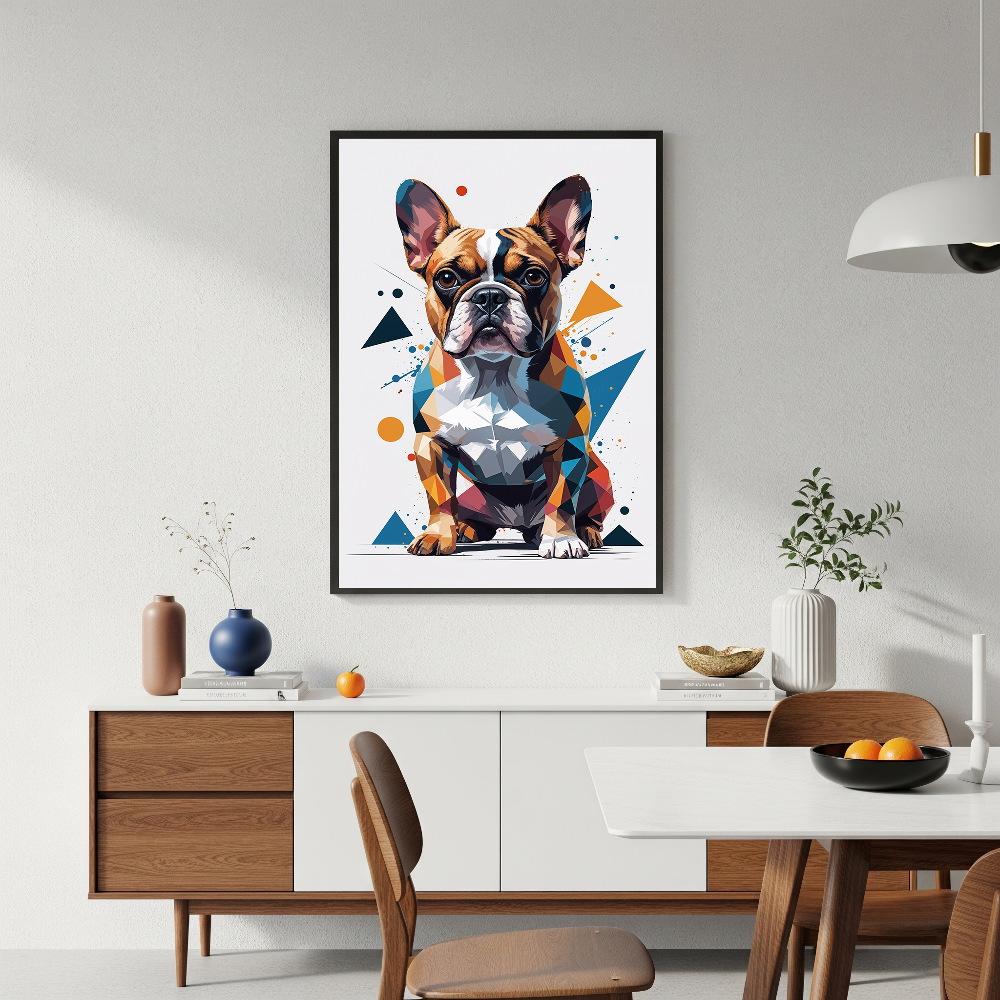 Geometric French Bulldog Art Print - Digital Download