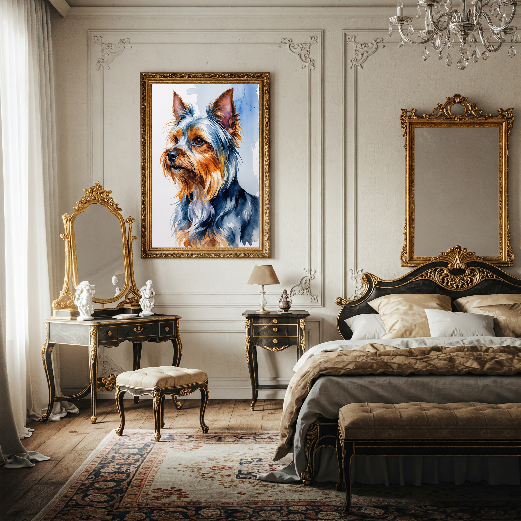 Watercolor Yorkshire Terrier Art Print | Digital Download
