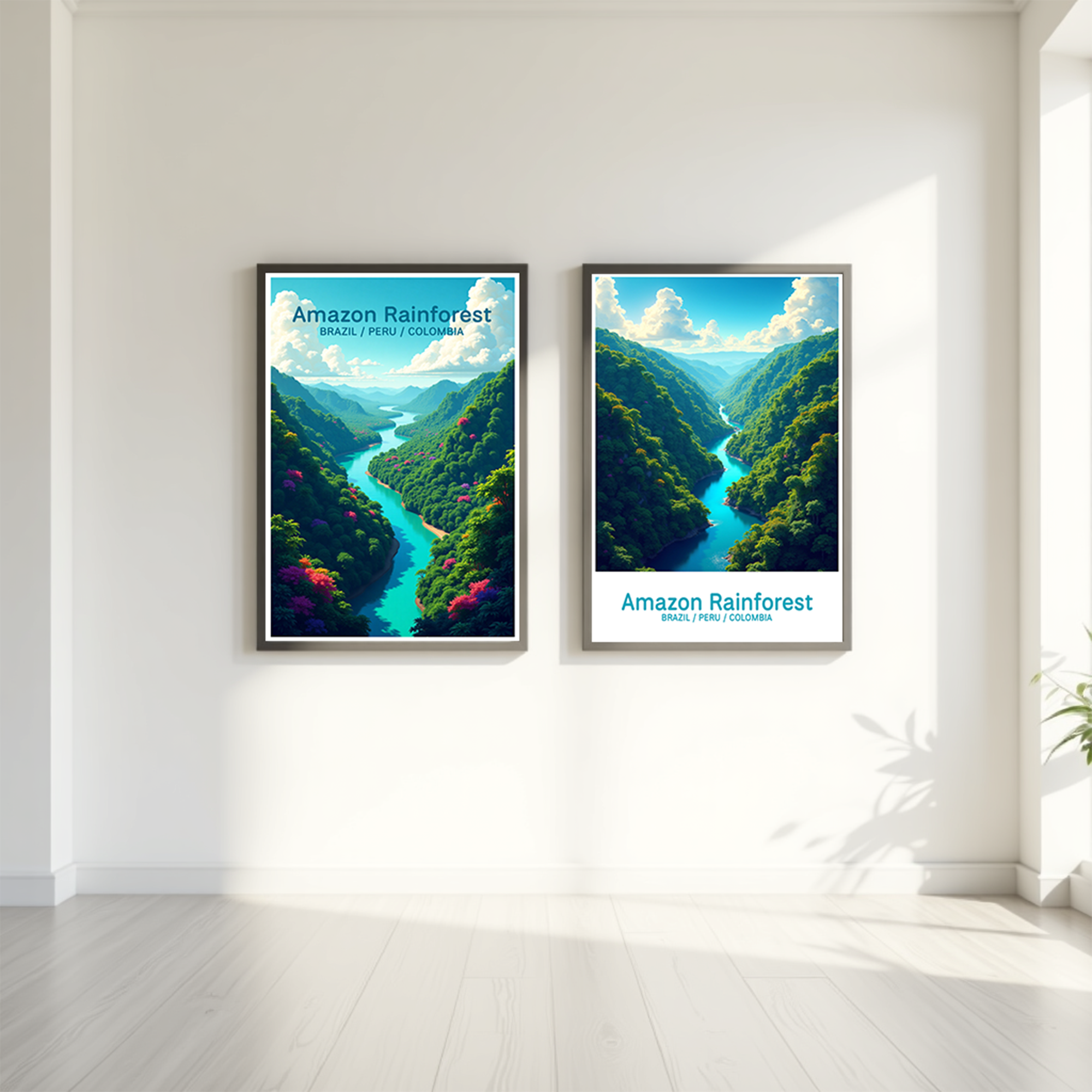 Digital art of the Amazon Rainforest by Reflectionare, showcasing lush green trees and vibrant jungle scenery.