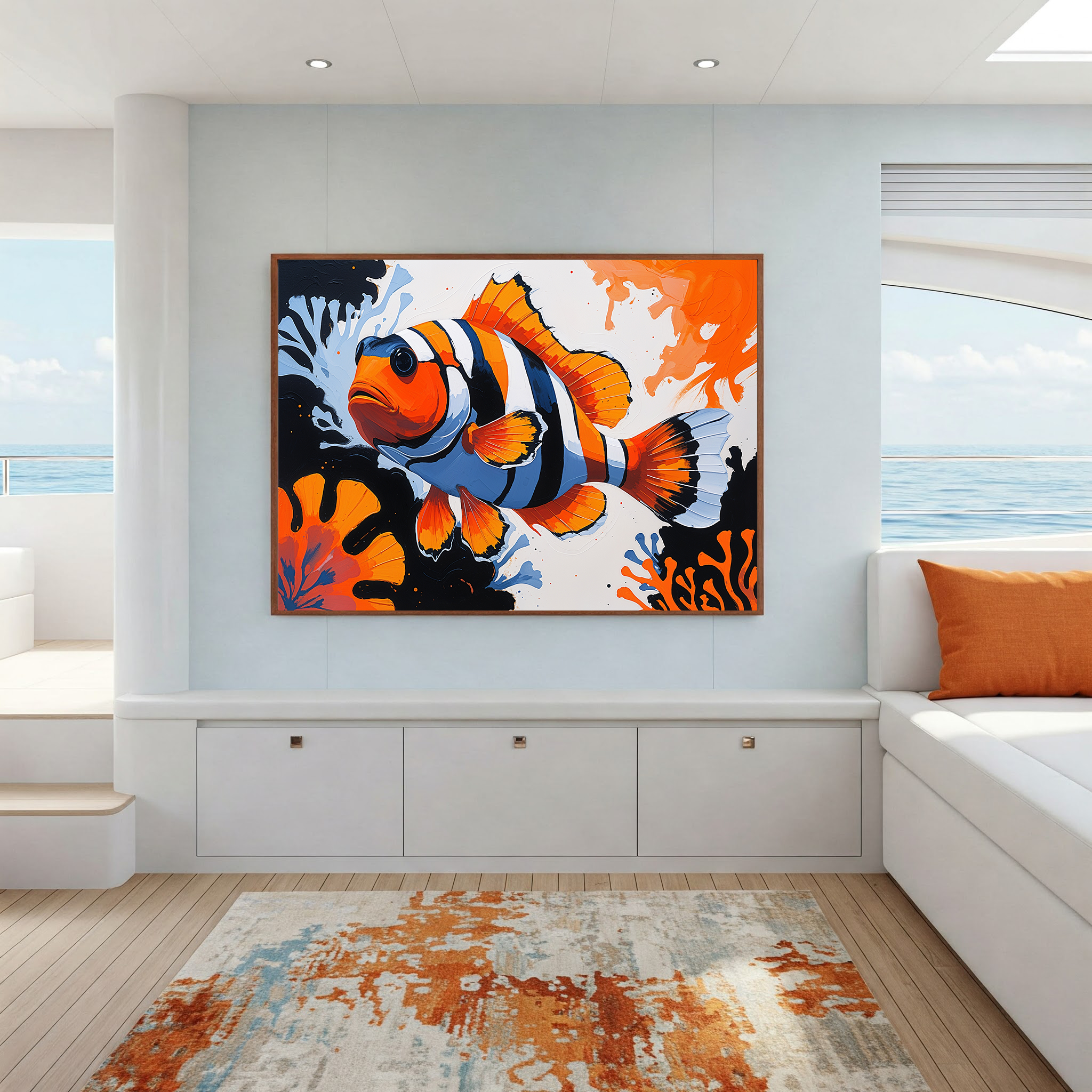 Abstract Clownfish Art Print | Digital Download