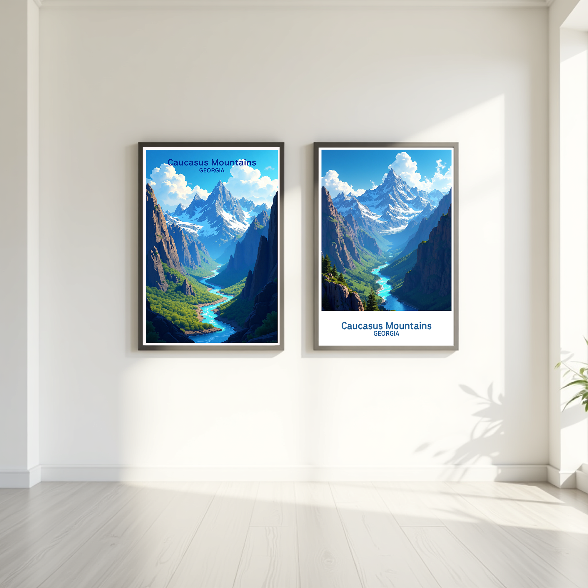 Digital art of the Caucasus Mountains by Reflectionare, showcasing rugged peaks and scenic mountain landscape.
