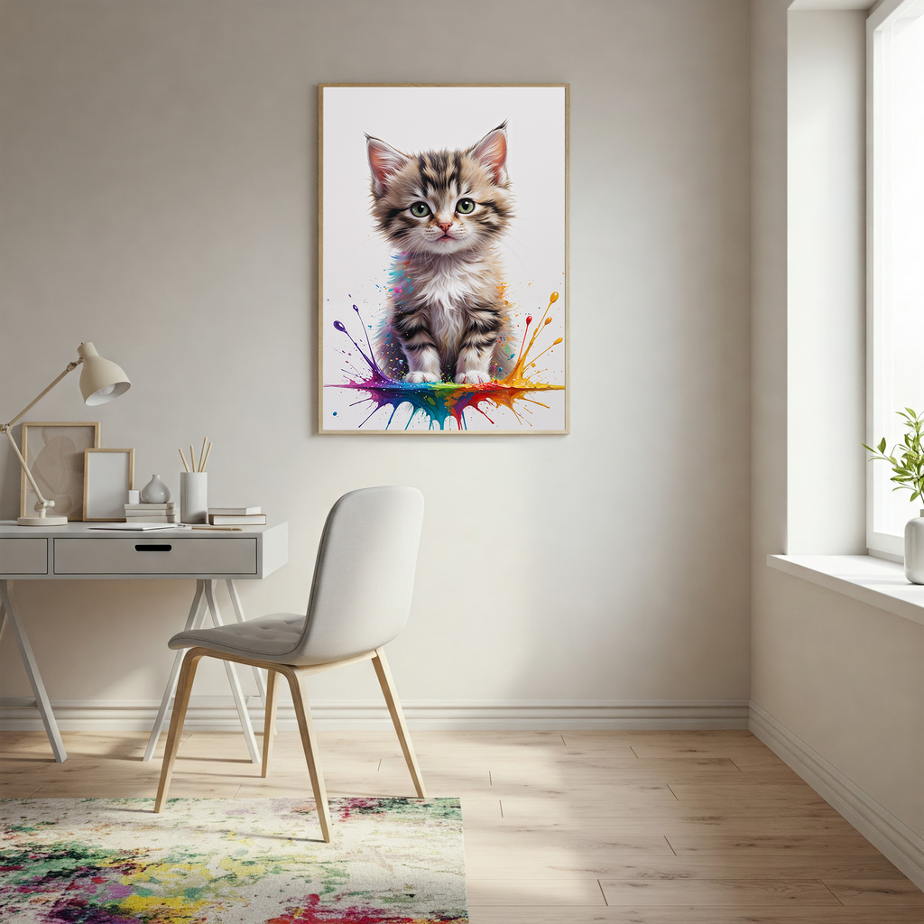 Colorful Kitten II Art | Digital Download Print