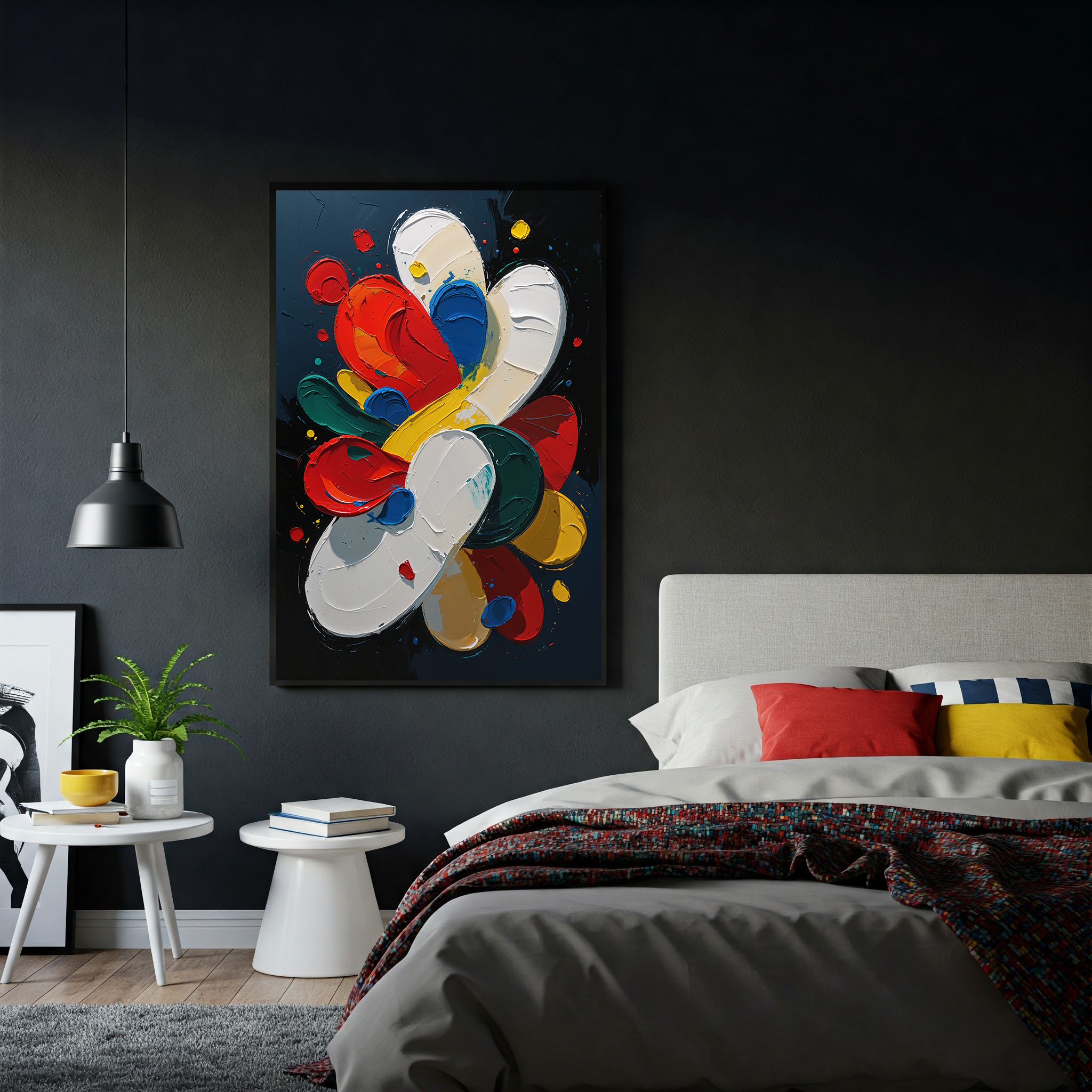 Abstract Explosion Colorful Oil Painting Art Print | Digital Download
