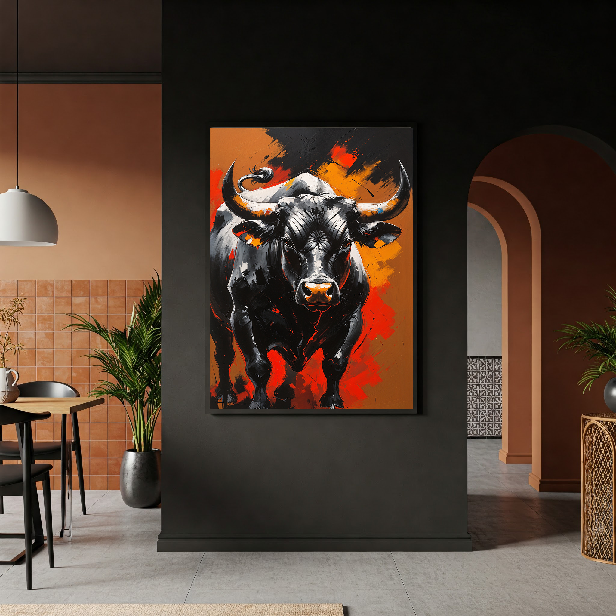 Abstract Bull Wall Art | Digital Download