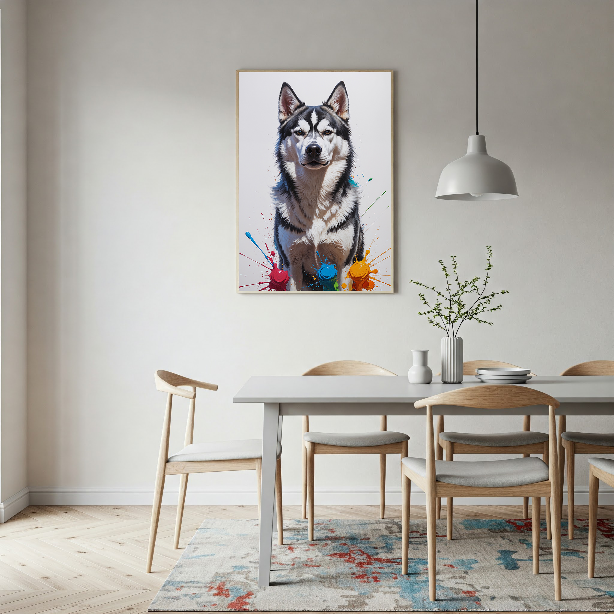Colorful Husky Dog Art | Digital Download Print