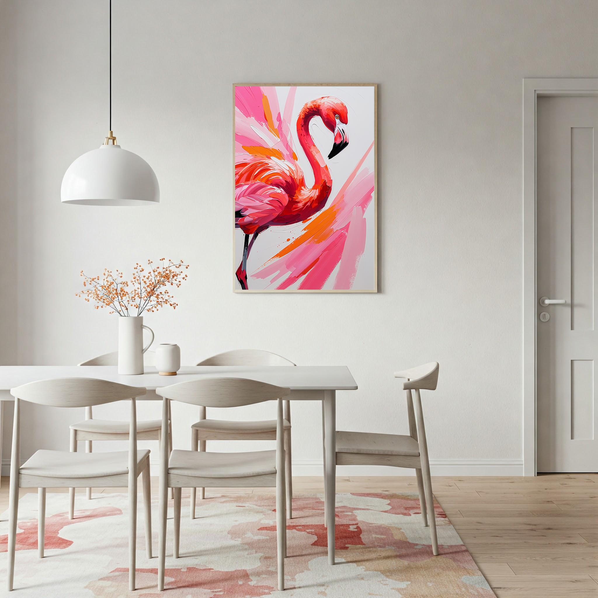 Abstract Flamingo Wall Art | Digital Download