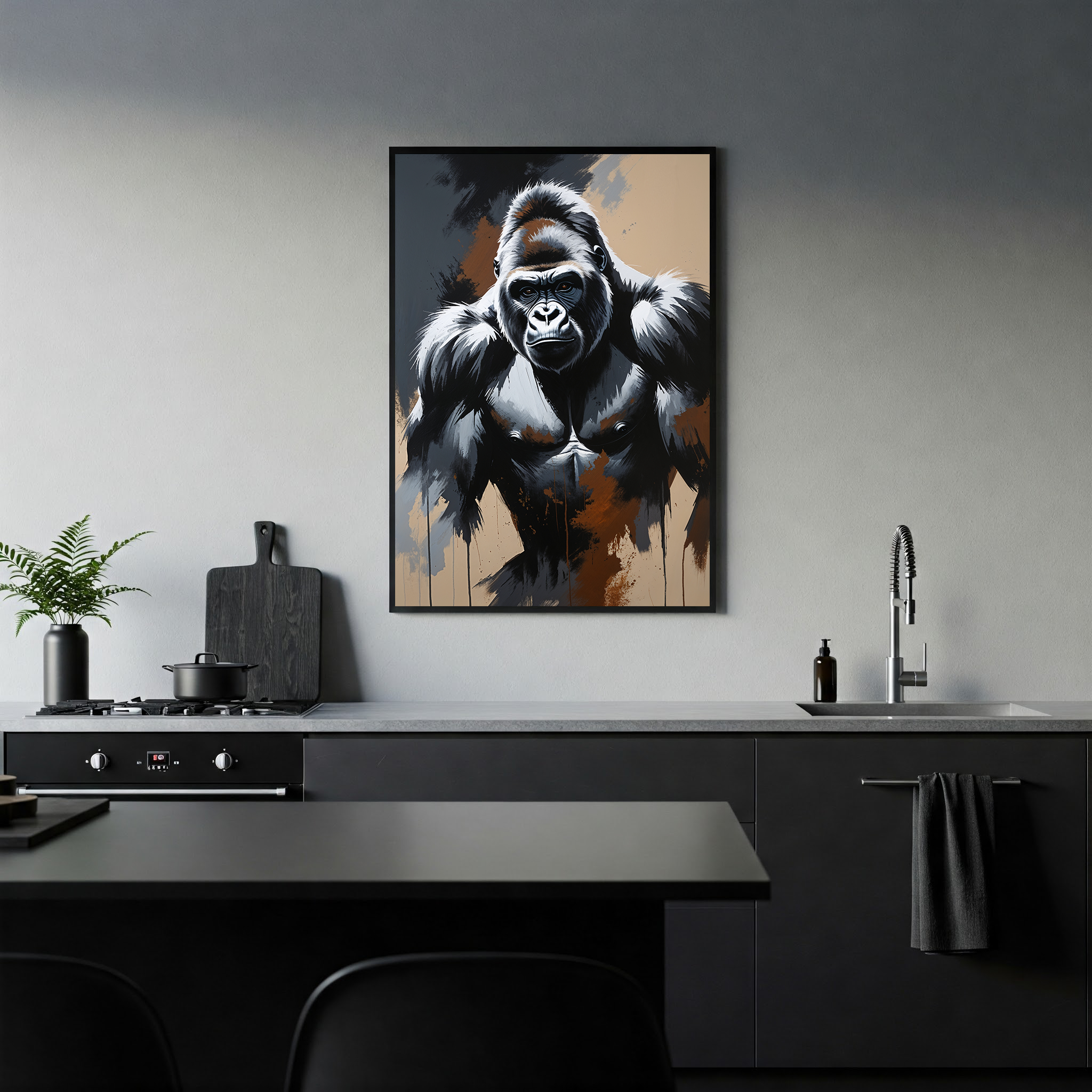 Abstract Gorilla Wall Art | Digital Download