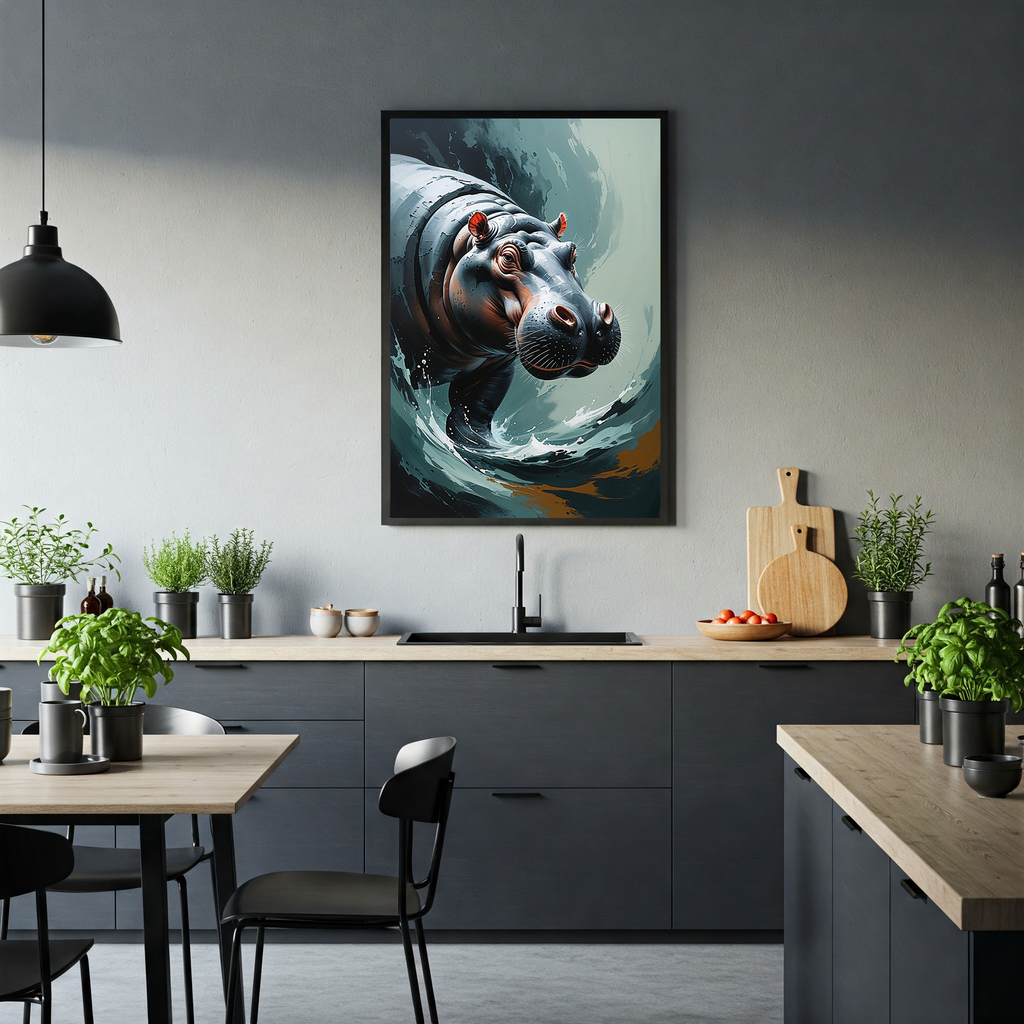 Abstract Hippopotamus II Art Print | Digital Download