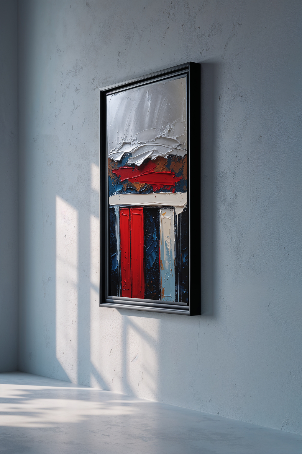 Digital abstract impasto oil painting print by Reflectionare featuring modern textured geometric art with bold colors and dynamic shapes.