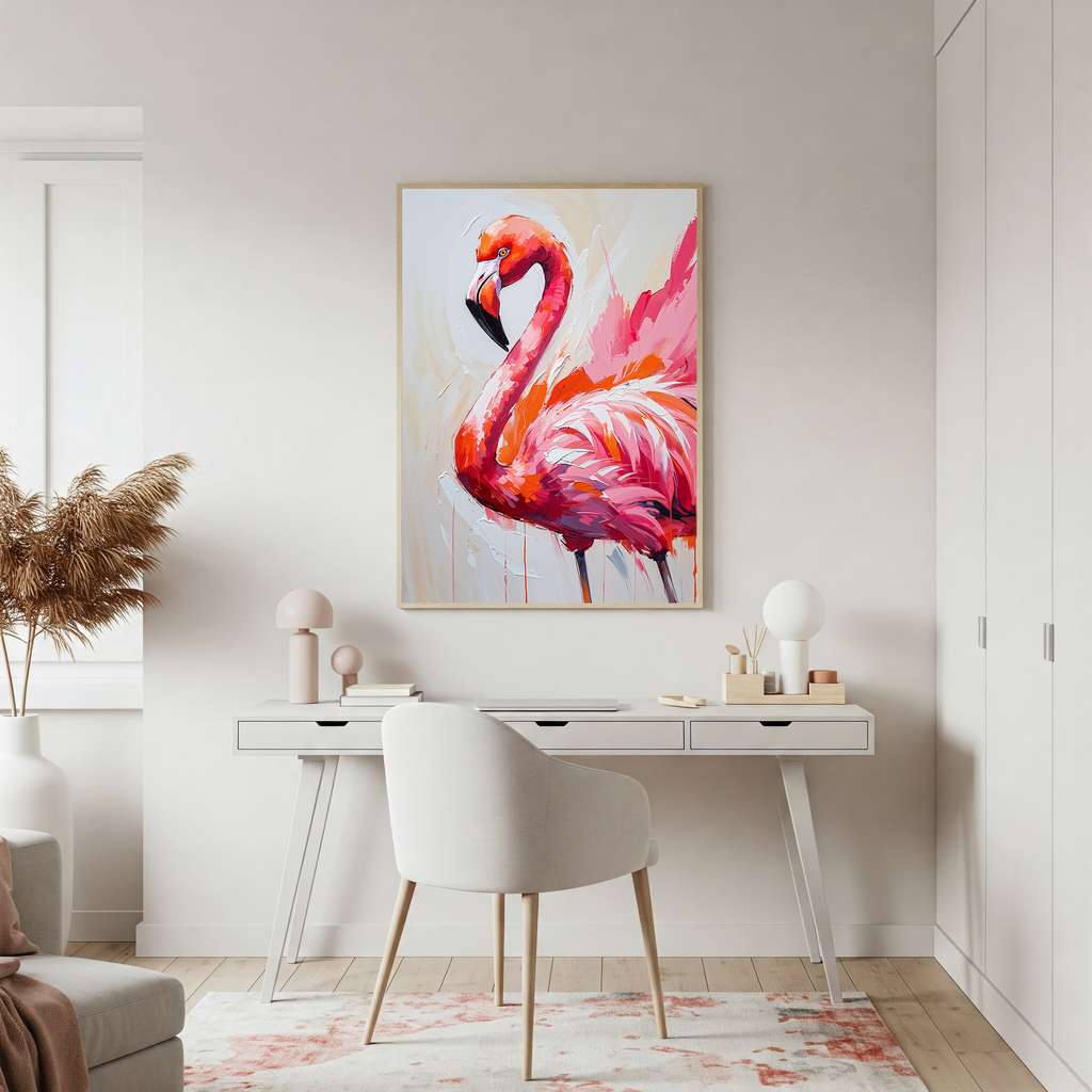 Abstract Flamingo Wall Art II | Digital Download