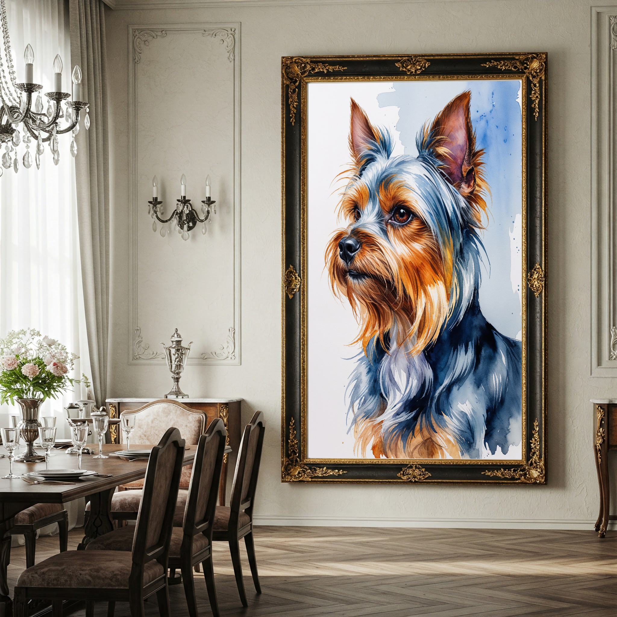 Watercolor Yorkshire Terrier Art Print | Digital Download