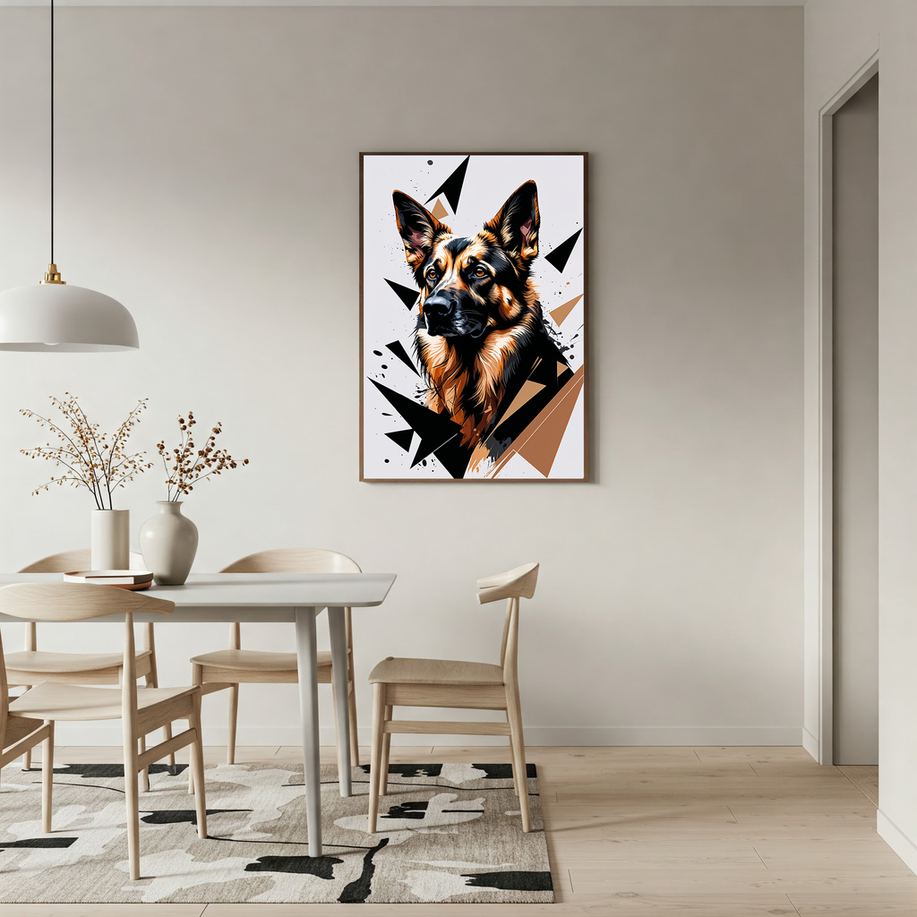 Geometric German Shepherd Art Print - Digital Download