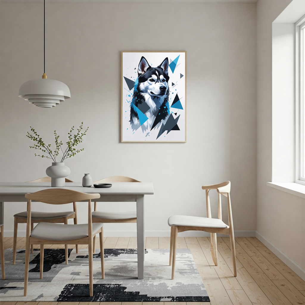 Geometric Husky Art Print - Digital Download