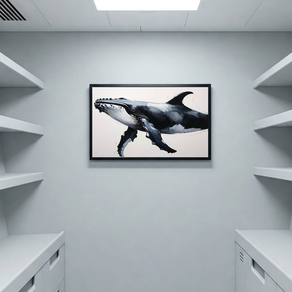 Abstract Blue Whale II Art Print | Digital Download