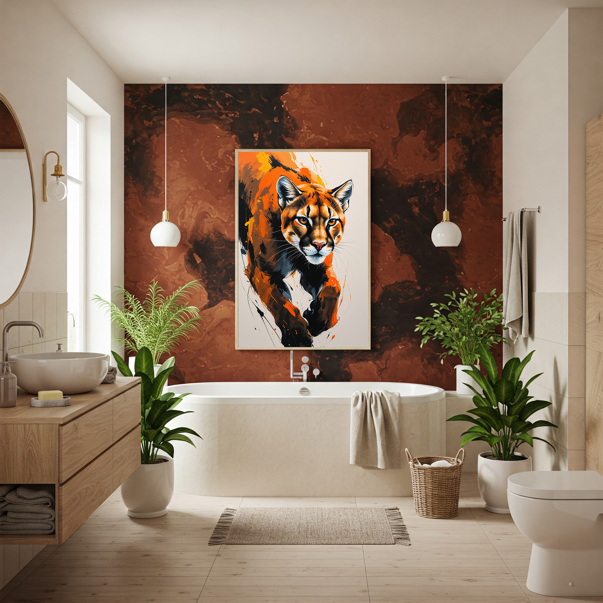 Abstract Cougar Wall Art | Digital Download