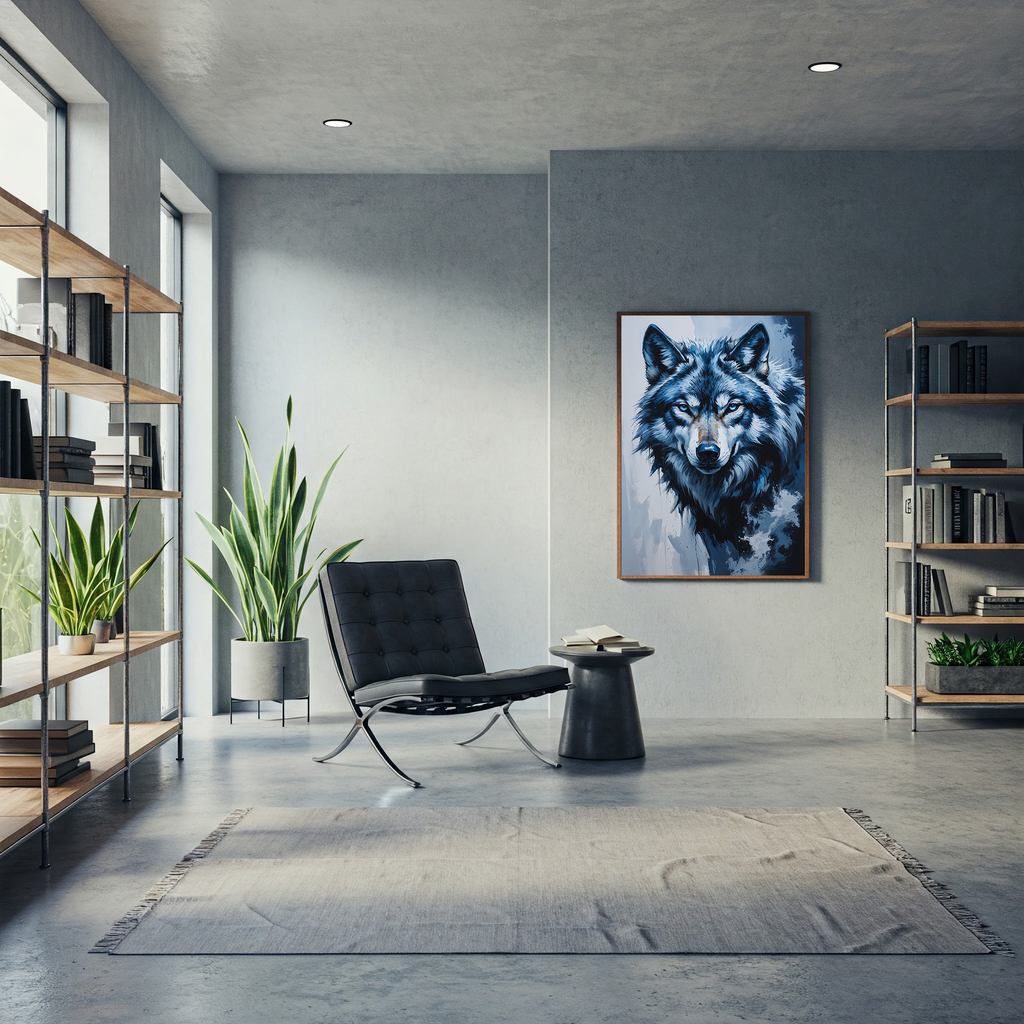 Abstract Gray Wolf Art Print | Digital Download