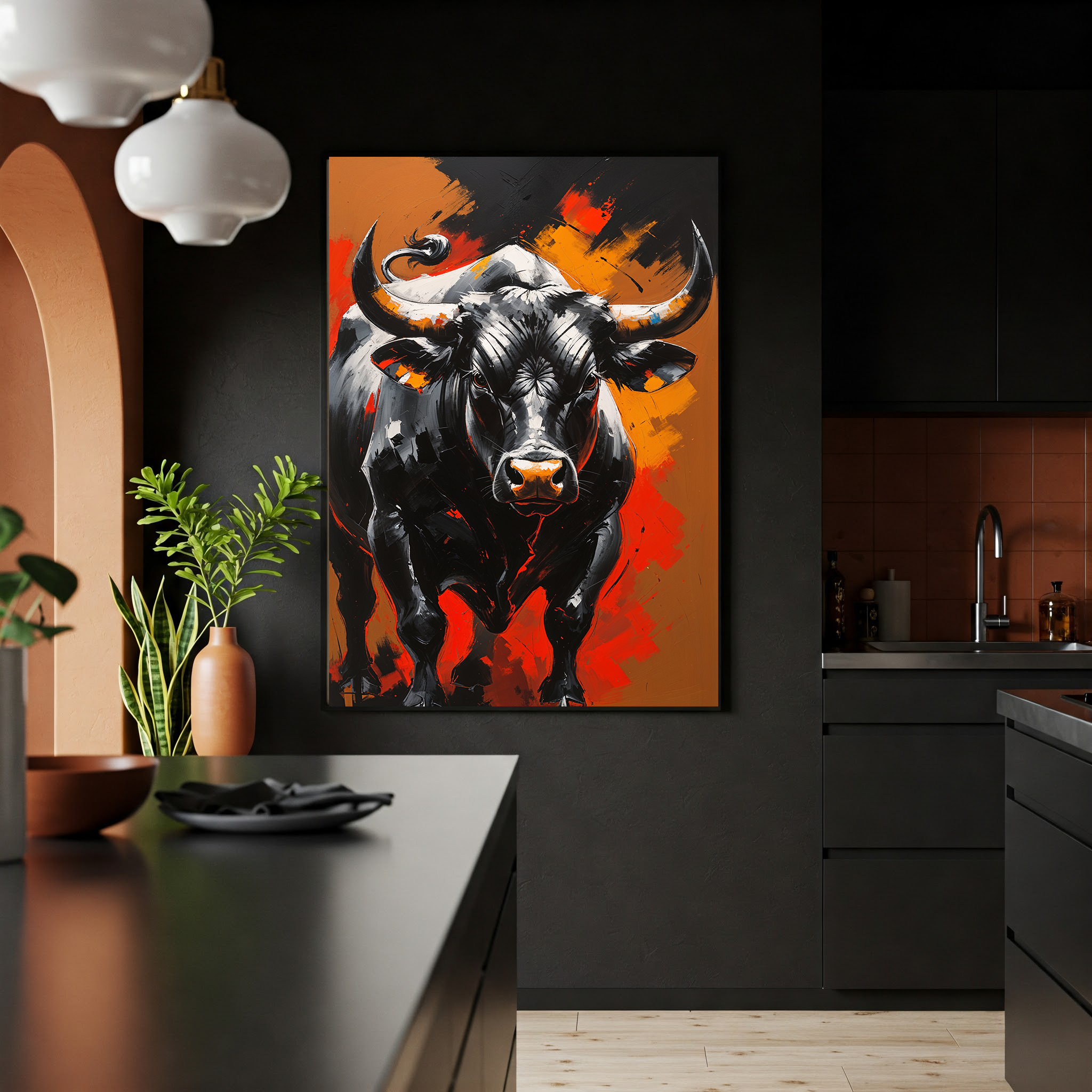 Abstract Bull Wall Art | Digital Download