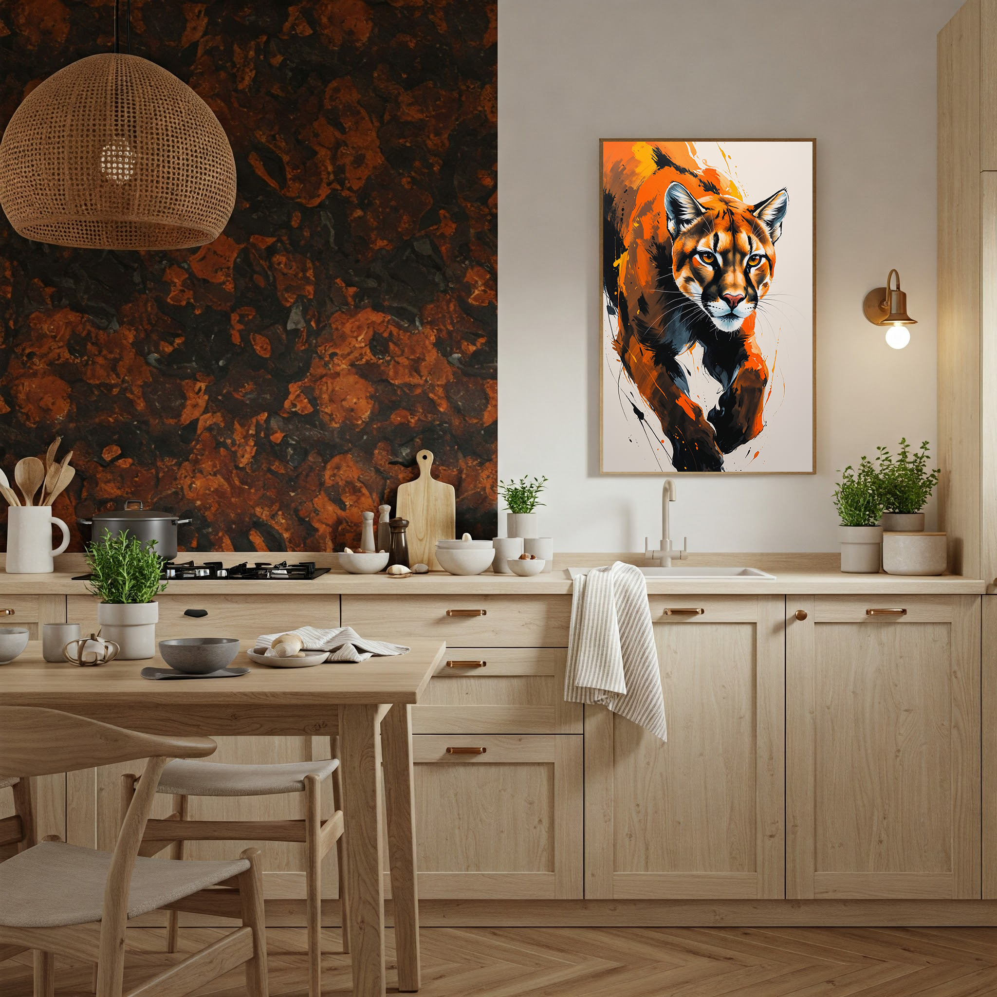 Abstract Cougar Wall Art | Digital Download