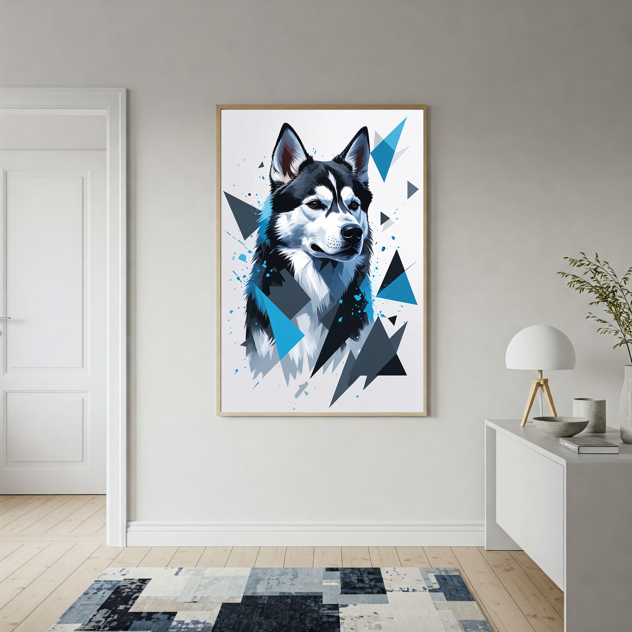 Geometric Husky Art Print - Digital Download