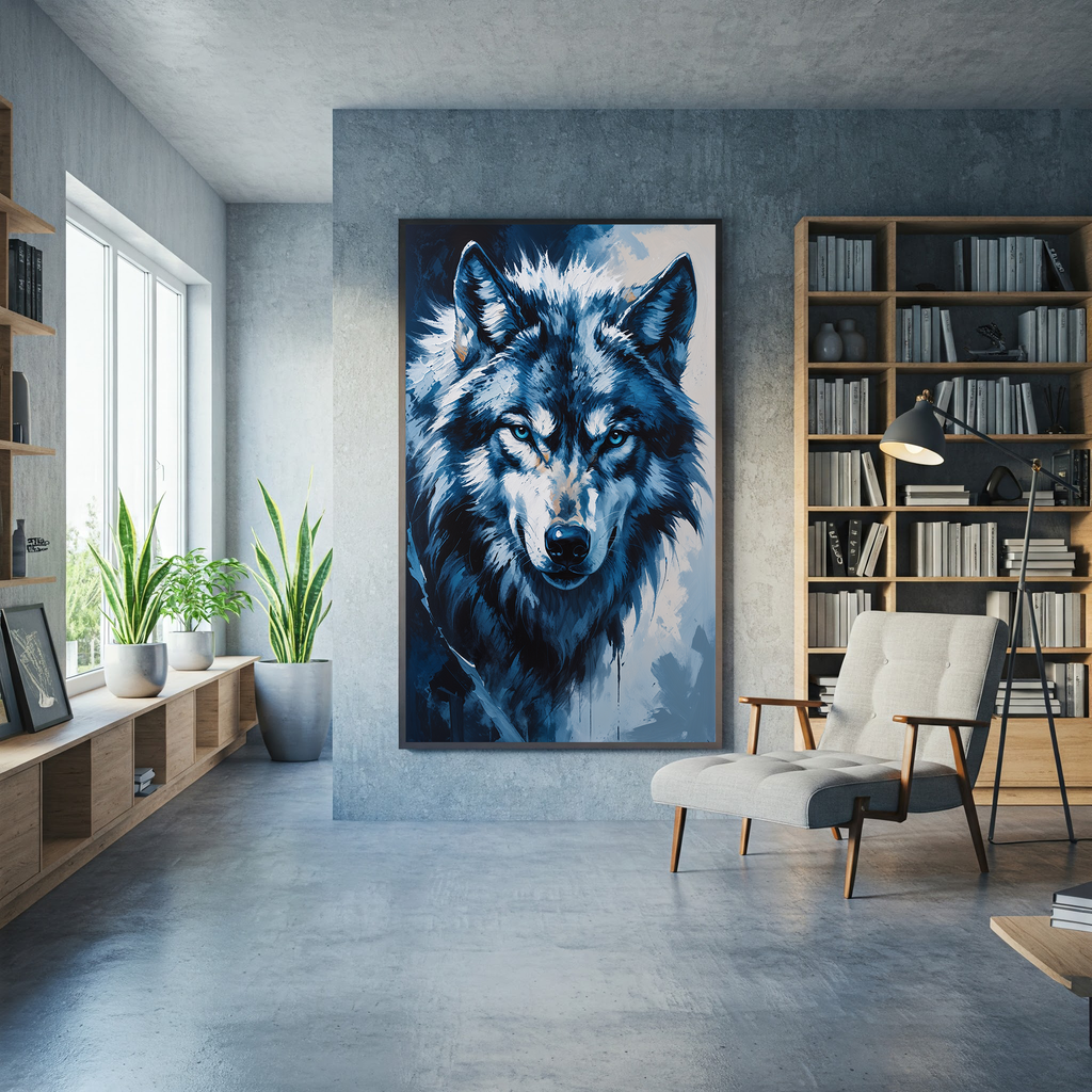 Abstract Gray Wolf II Art Print | Digital Download