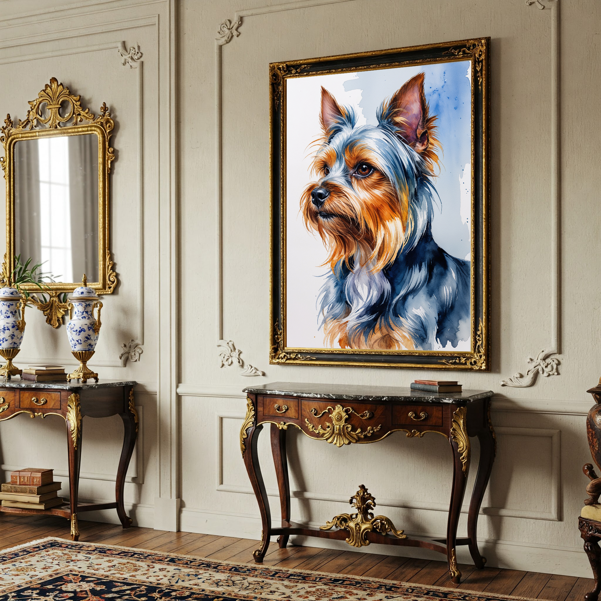 Watercolor Yorkshire Terrier Art Print | Digital Download