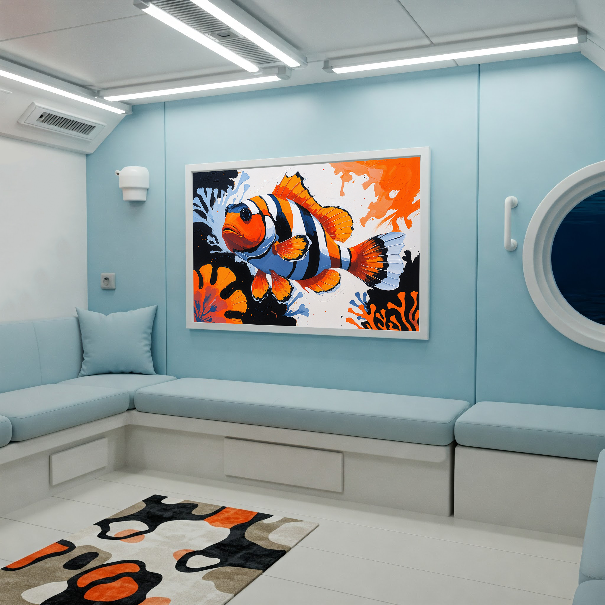 Abstract Clownfish Art Print | Digital Download