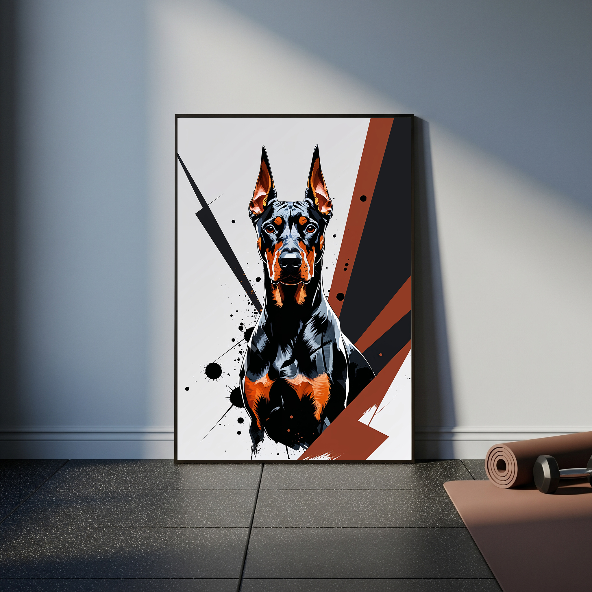 Geometric Doberman Art Print - Digital Download