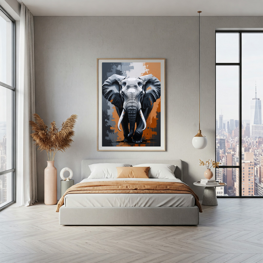 Abstract Elephant Wall Art | Digital Download