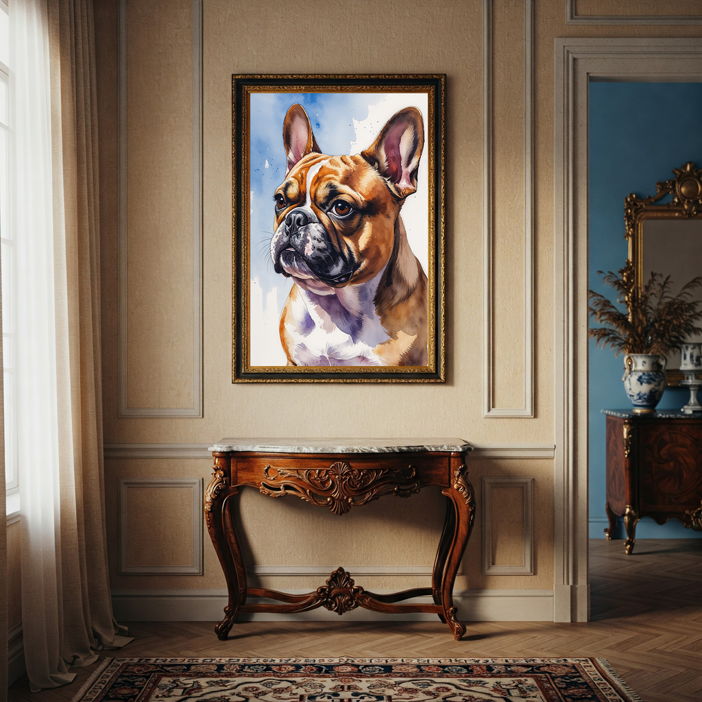 Watercolor French Bulldog Art Print | Digital Download