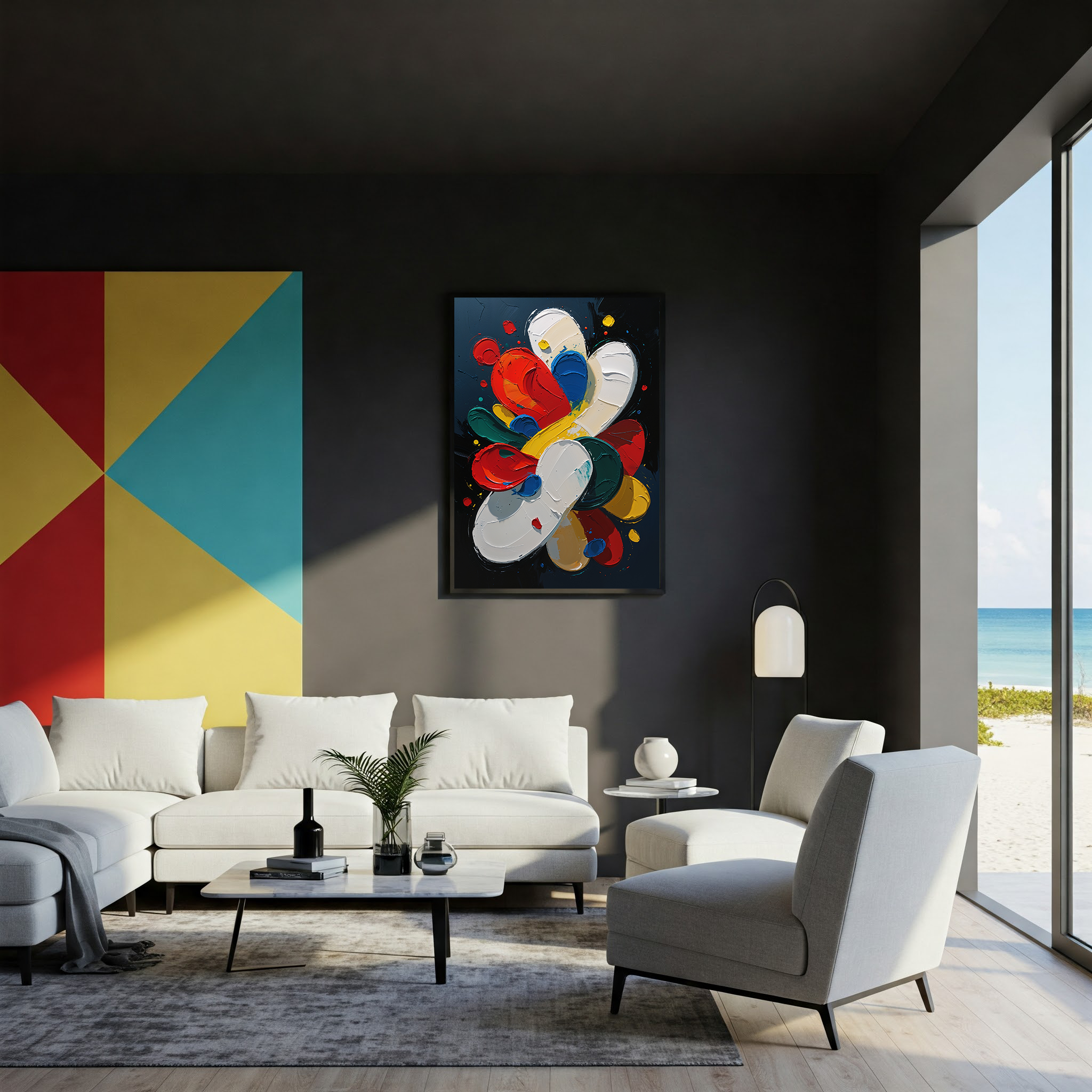 Abstract Explosion Colorful Oil Painting Art Print | Digital Download