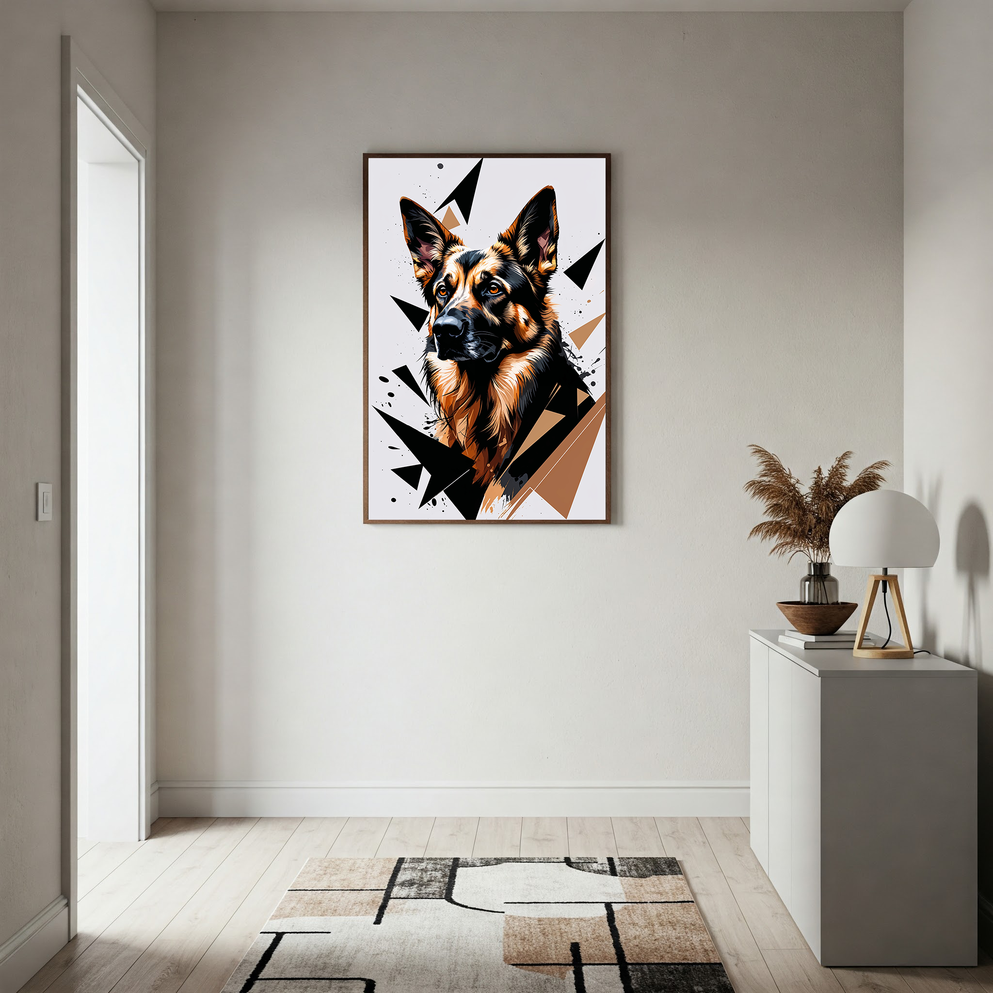 Geometric German Shepherd Art Print - Digital Download