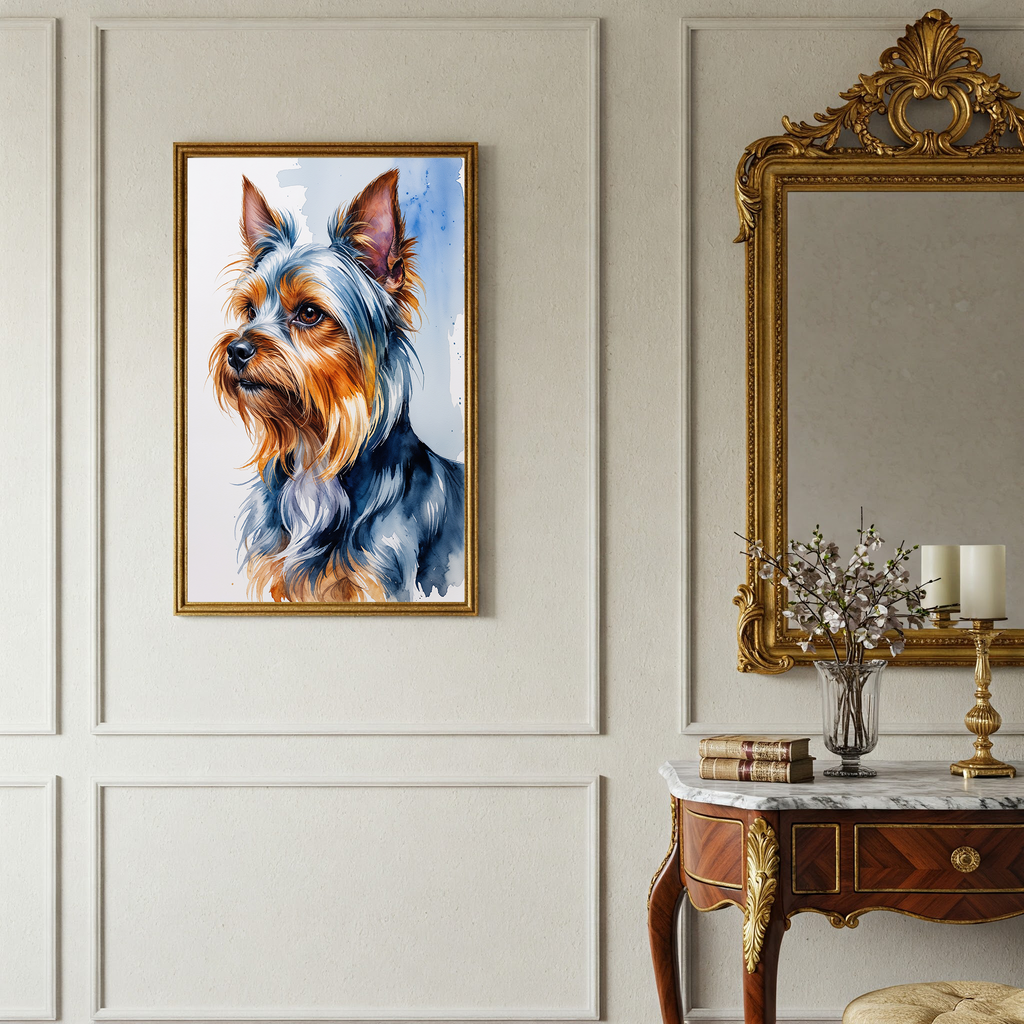 Watercolor Yorkshire Terrier Art Print | Digital Download