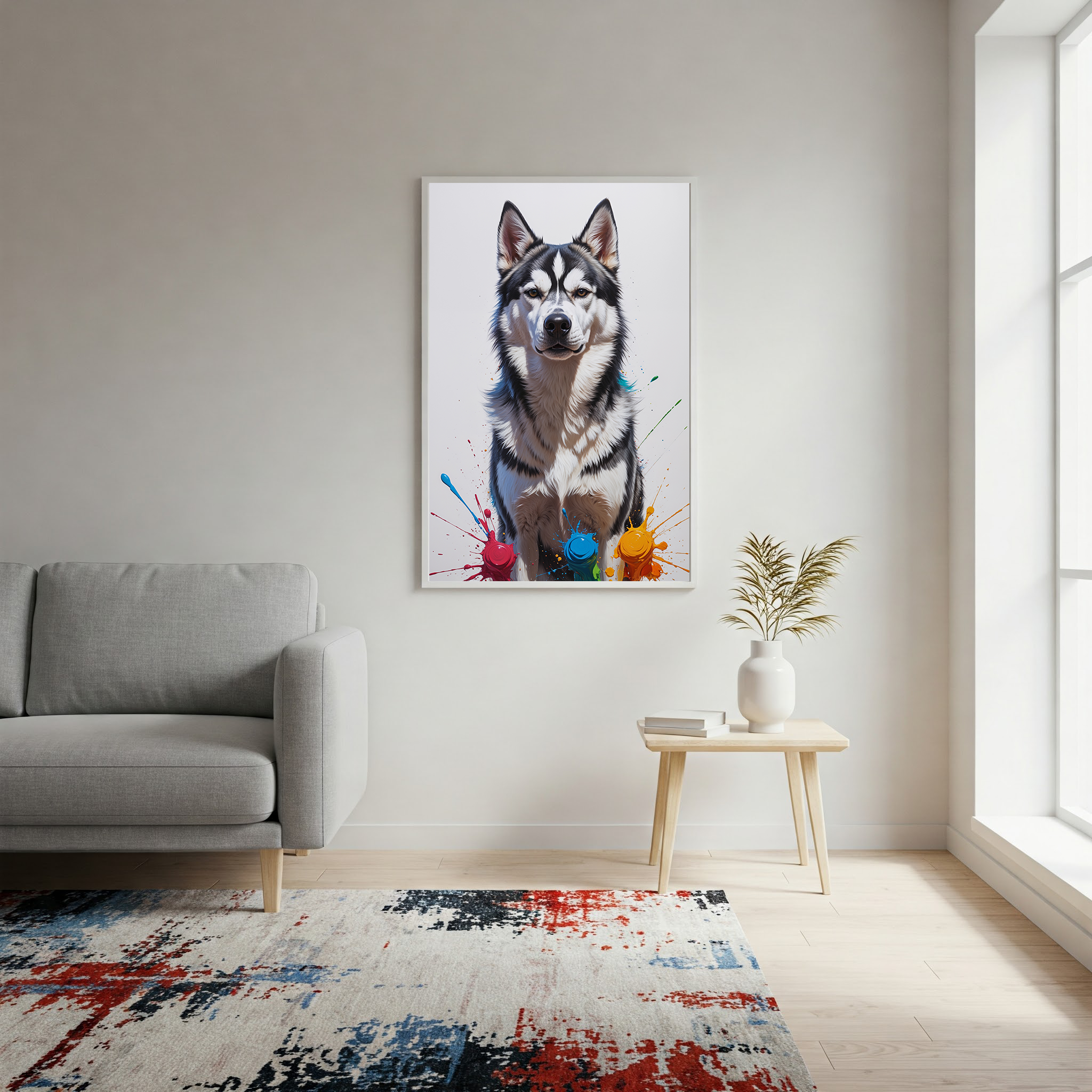 Colorful Husky Dog Art | Digital Download Print