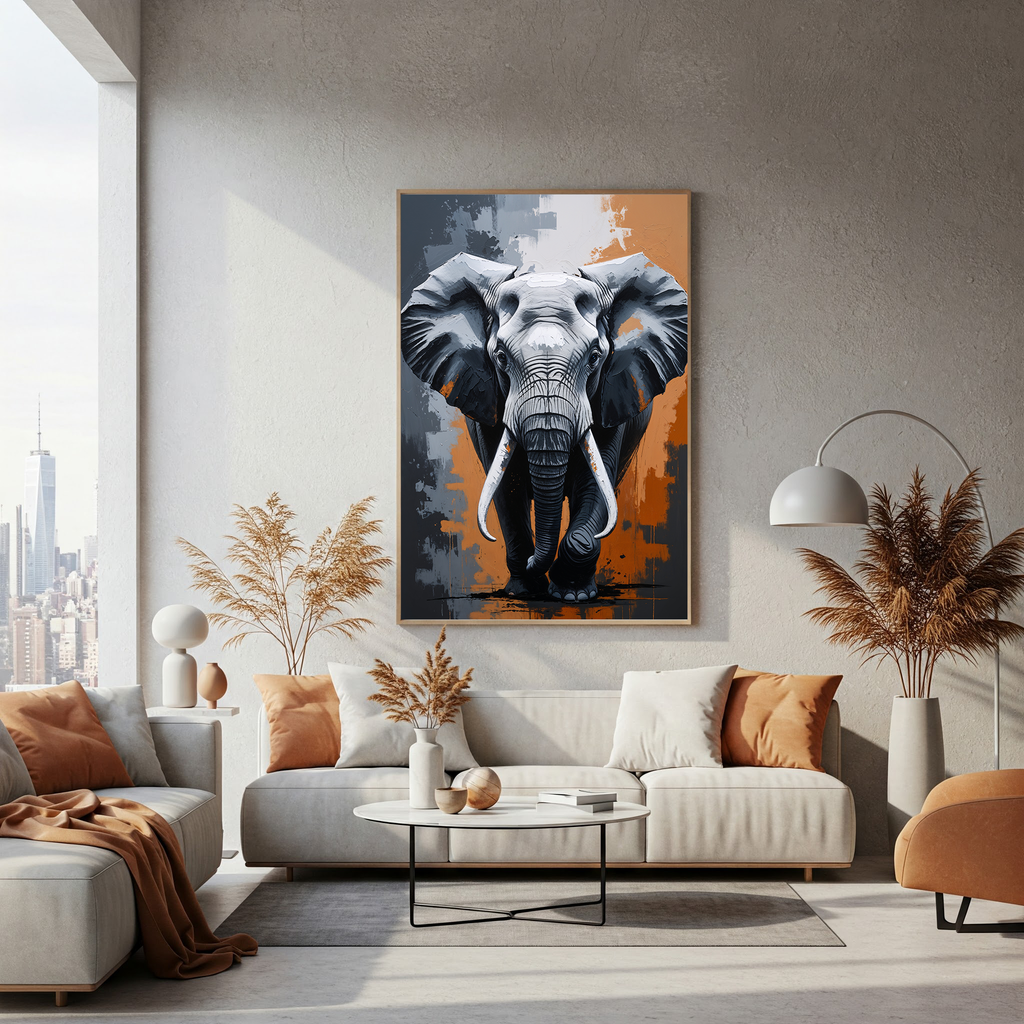 Abstract Elephant Wall Art | Digital Download