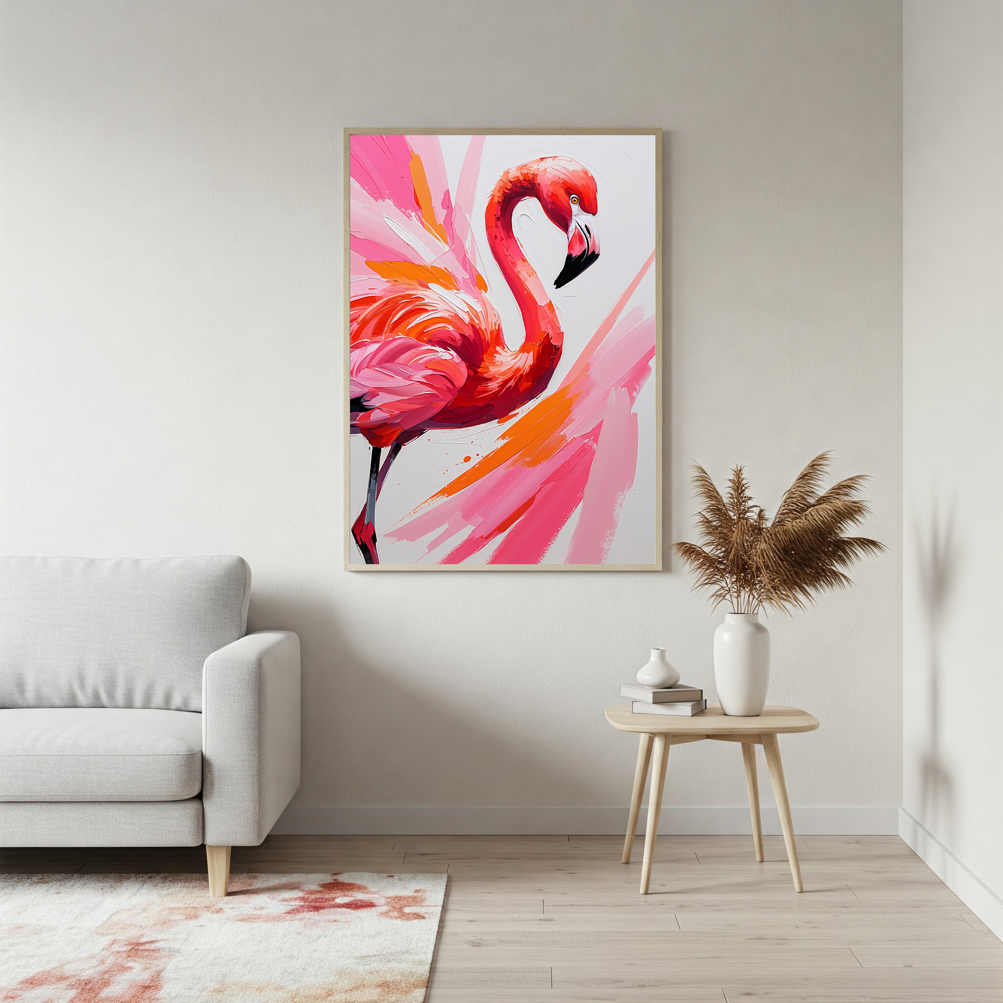 Abstract Flamingo Wall Art | Digital Download
