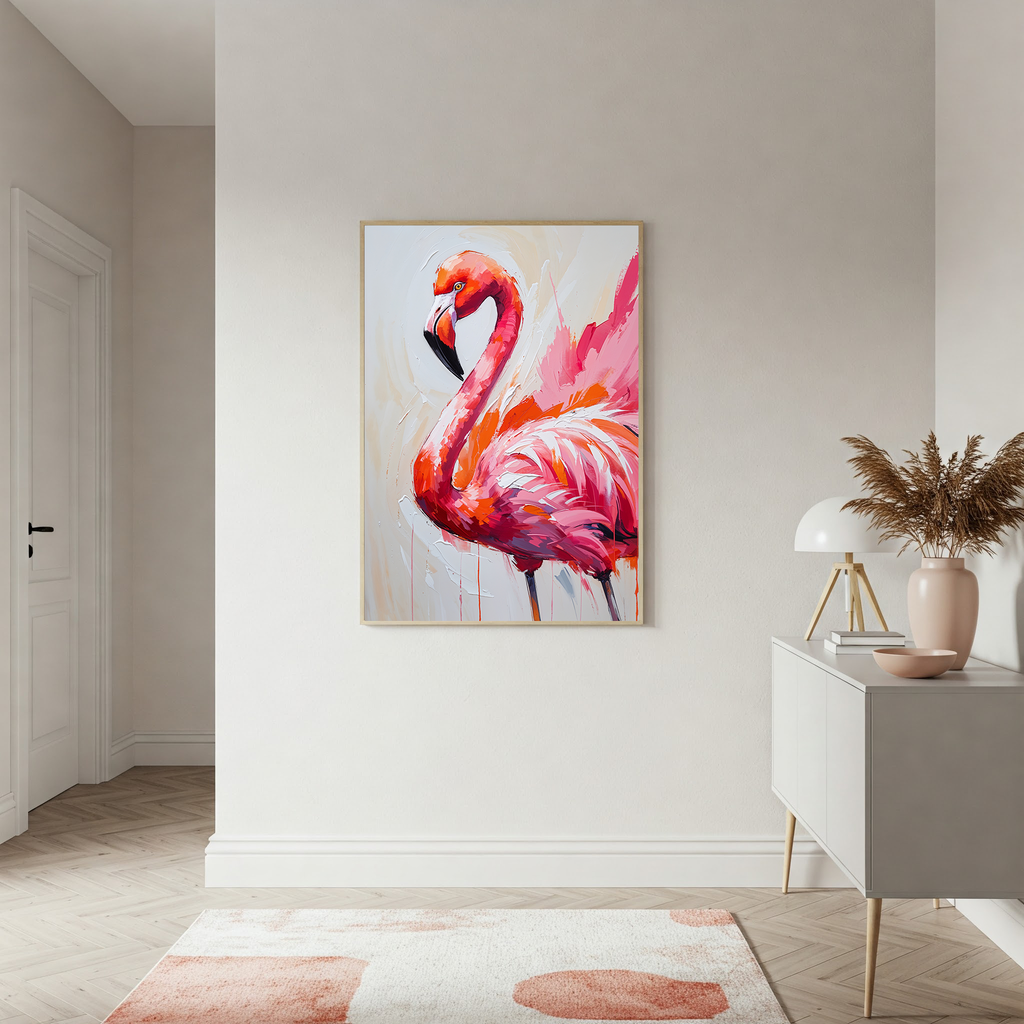 Abstract Flamingo Wall Art II | Digital Download