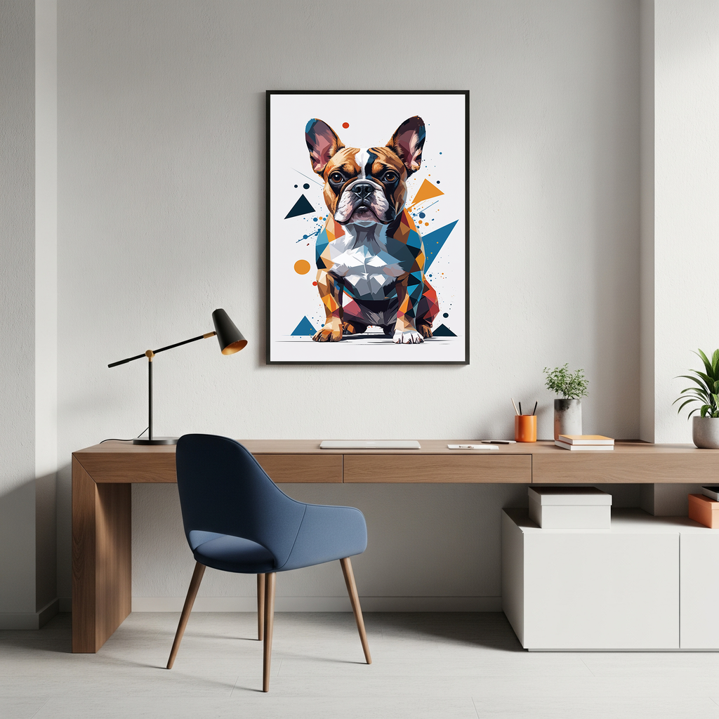 Geometric French Bulldog Art Print - Digital Download