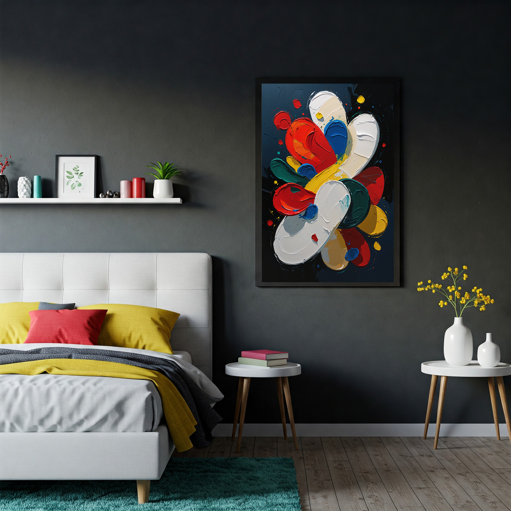 Abstract Explosion Colorful Oil Painting Art Print | Digital Download