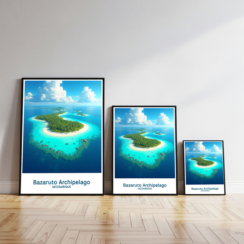 Digital art of the Bazaruto Archipelago by Reflectionare, showcasing vibrant marine scenery and tropical island landscapes.